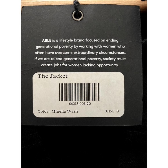 Able The Minelia Black Denim Jacket-Size Small-NWT - Picture 5 of 10